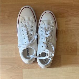 Converse White Sneakers with Red Trim